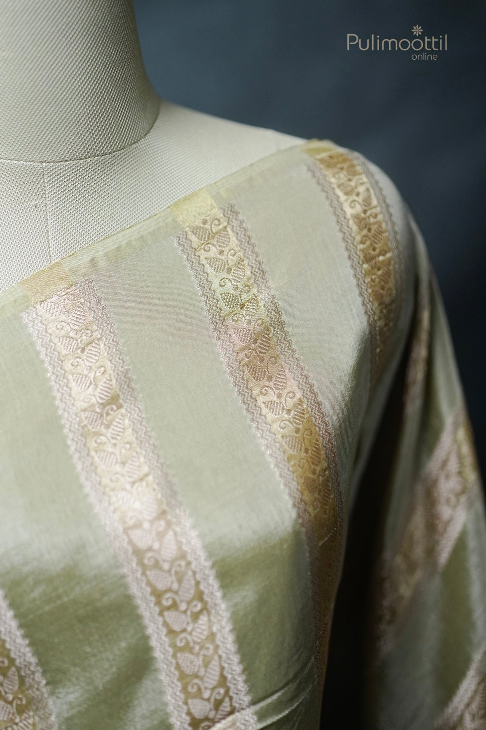 Pastel Chikoo Shaded Chiniya Silk Saree