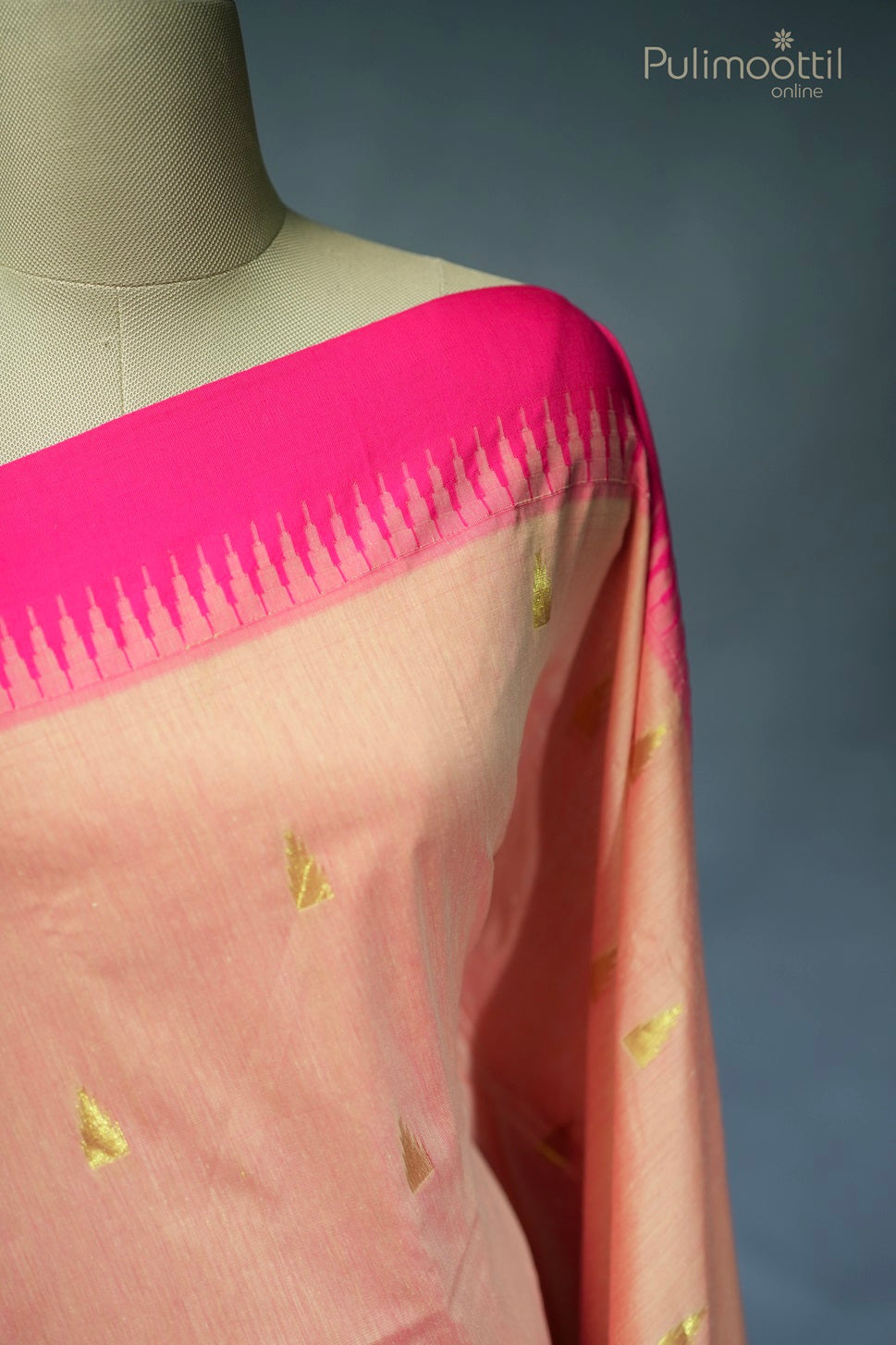 Light Salmon Colour Kalyani Cotton Saree