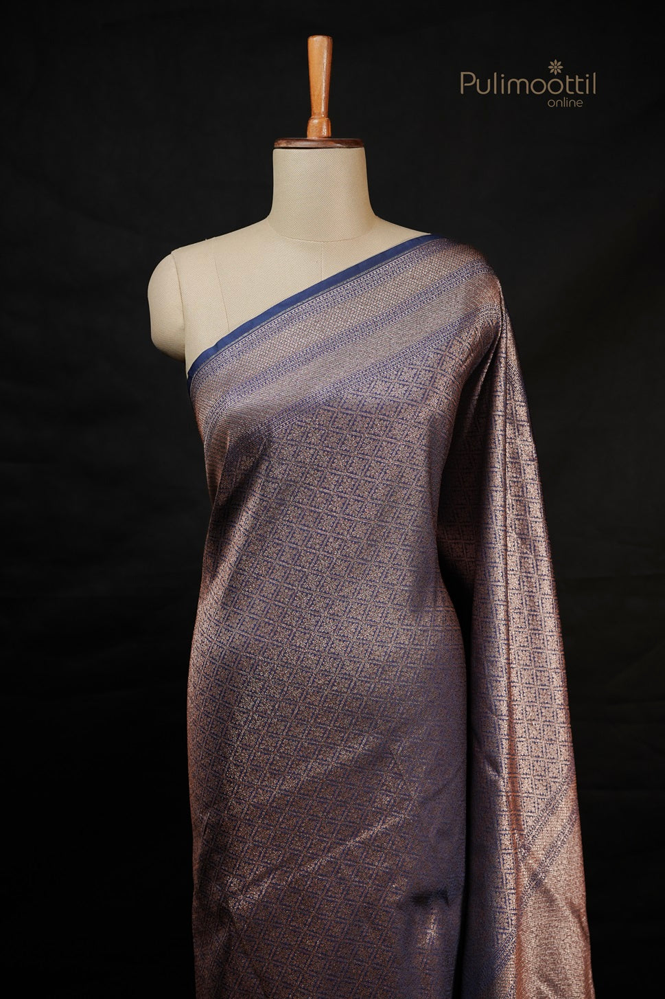 Navy Blue Colour Kattan Silk Saree