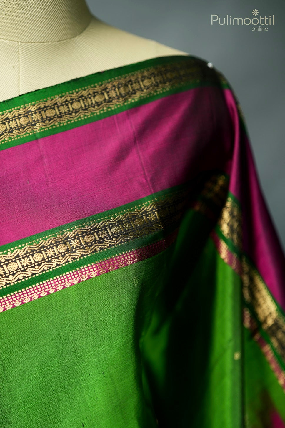 Light Green Colour Kanchipuram Designer Saree