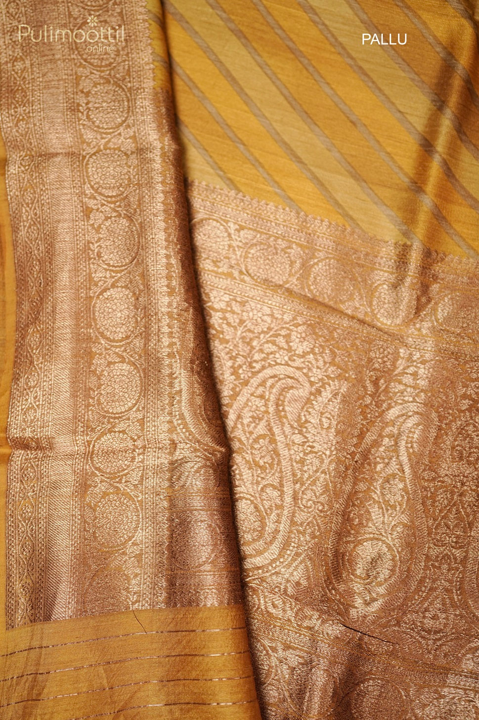 Golden Yellow Colour Tussar Silk Saree