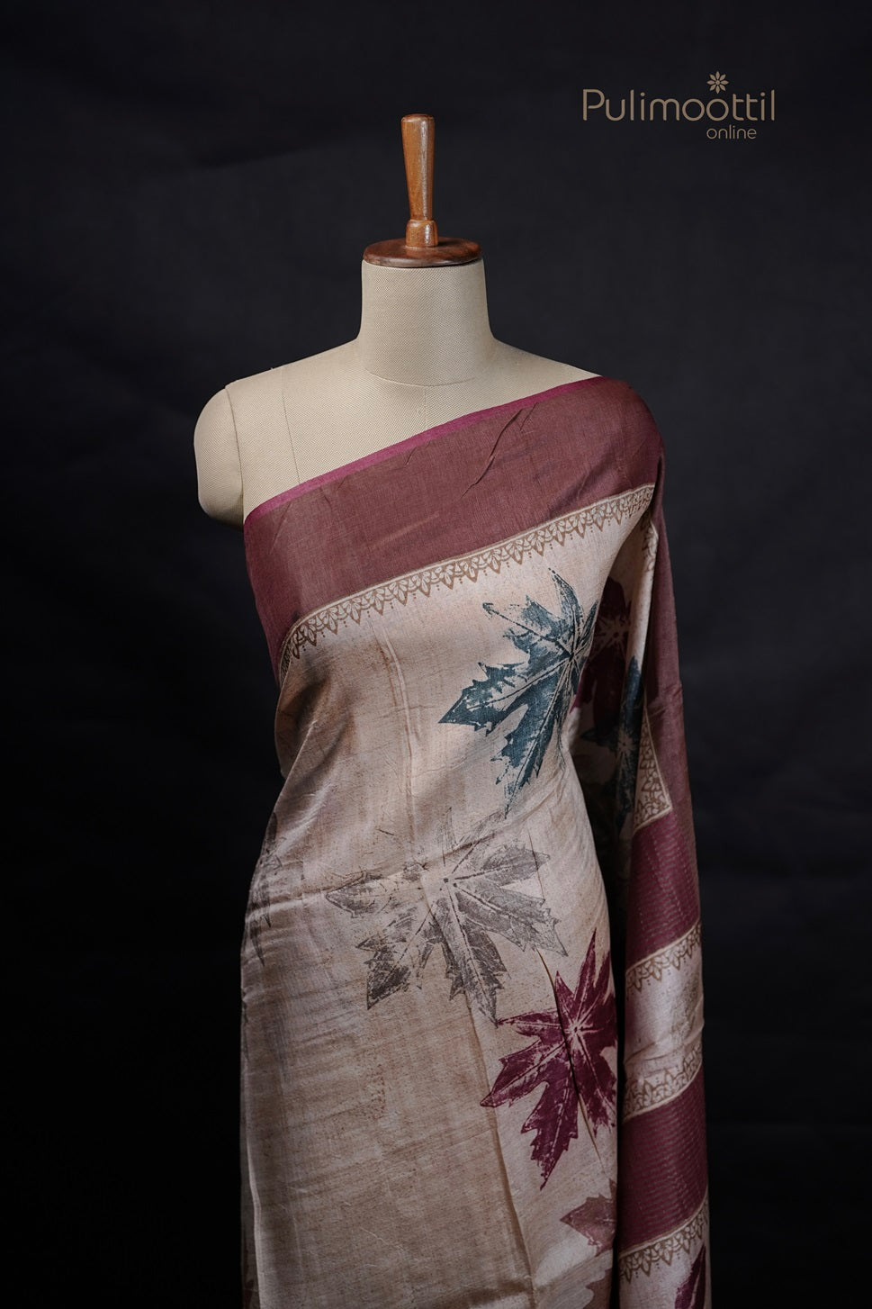 Pastel Chikoo Colour Tussar Silk Saree