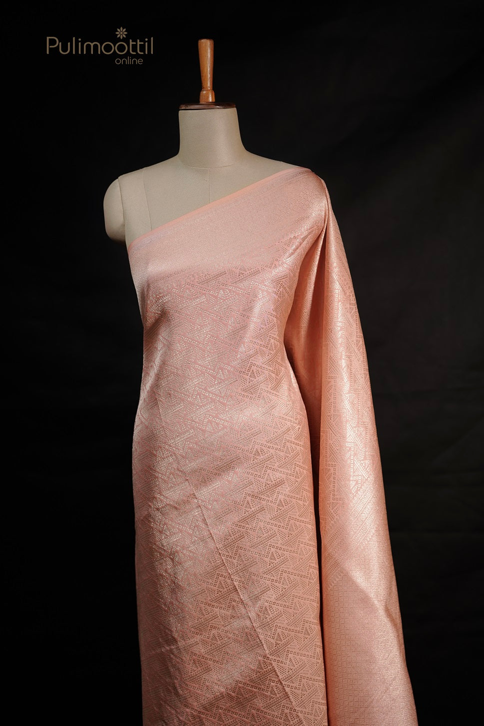 Light Peach Colour Kattan Silk Saree