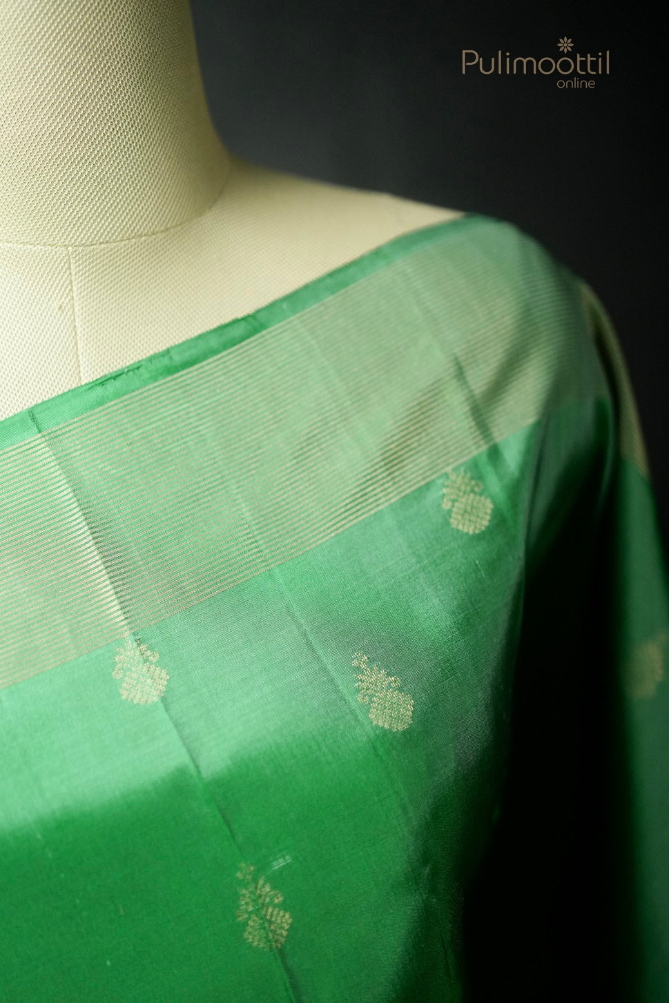Medium Sea Green Kanchipuram Soft Silk Saree