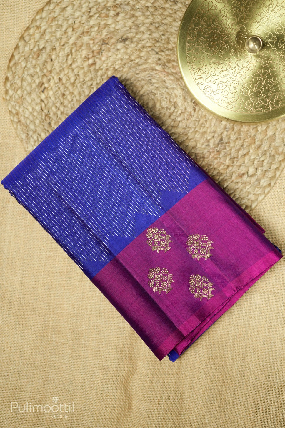 Blue Colour Kanchipuram Designer Saree