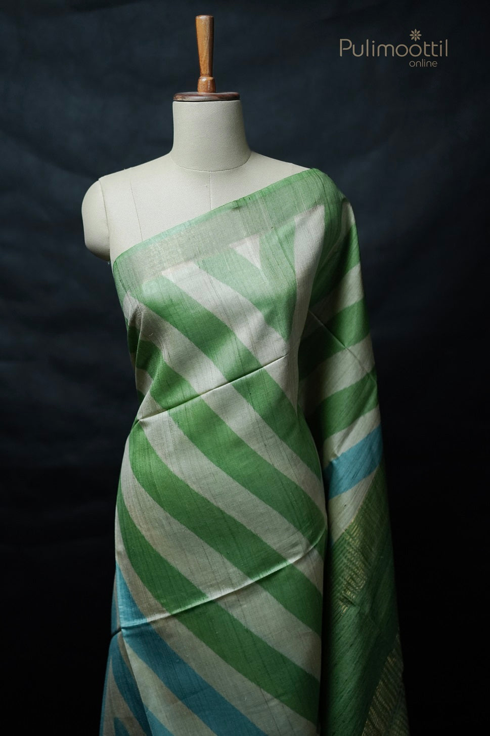 Multishaded Tussar Silk Saree