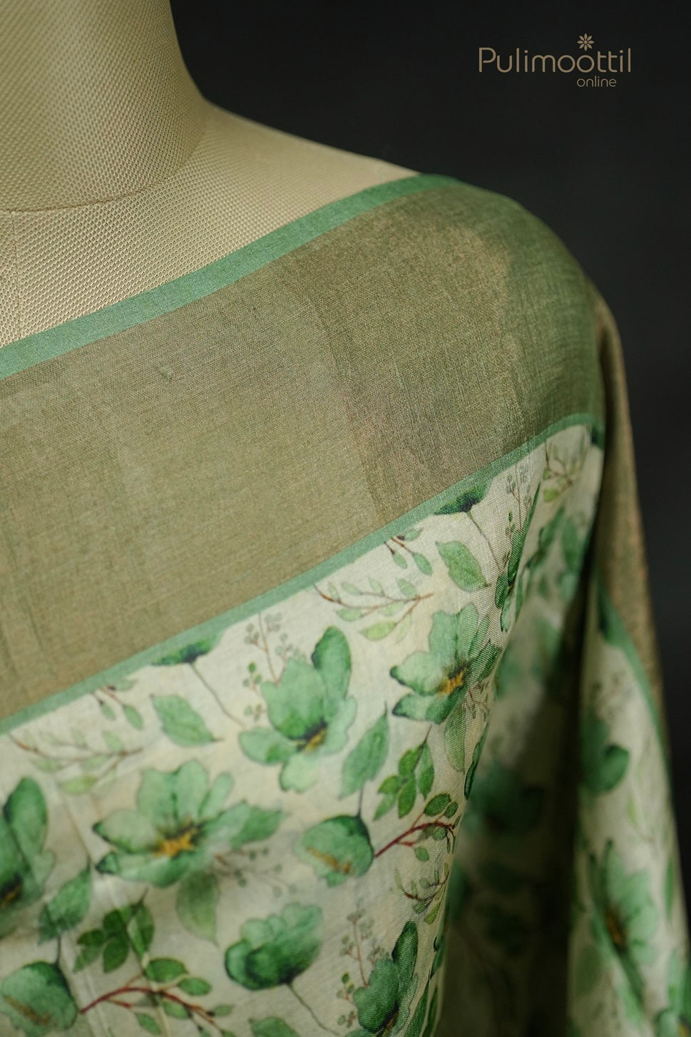 Cream Colour Tussar Silk Saree