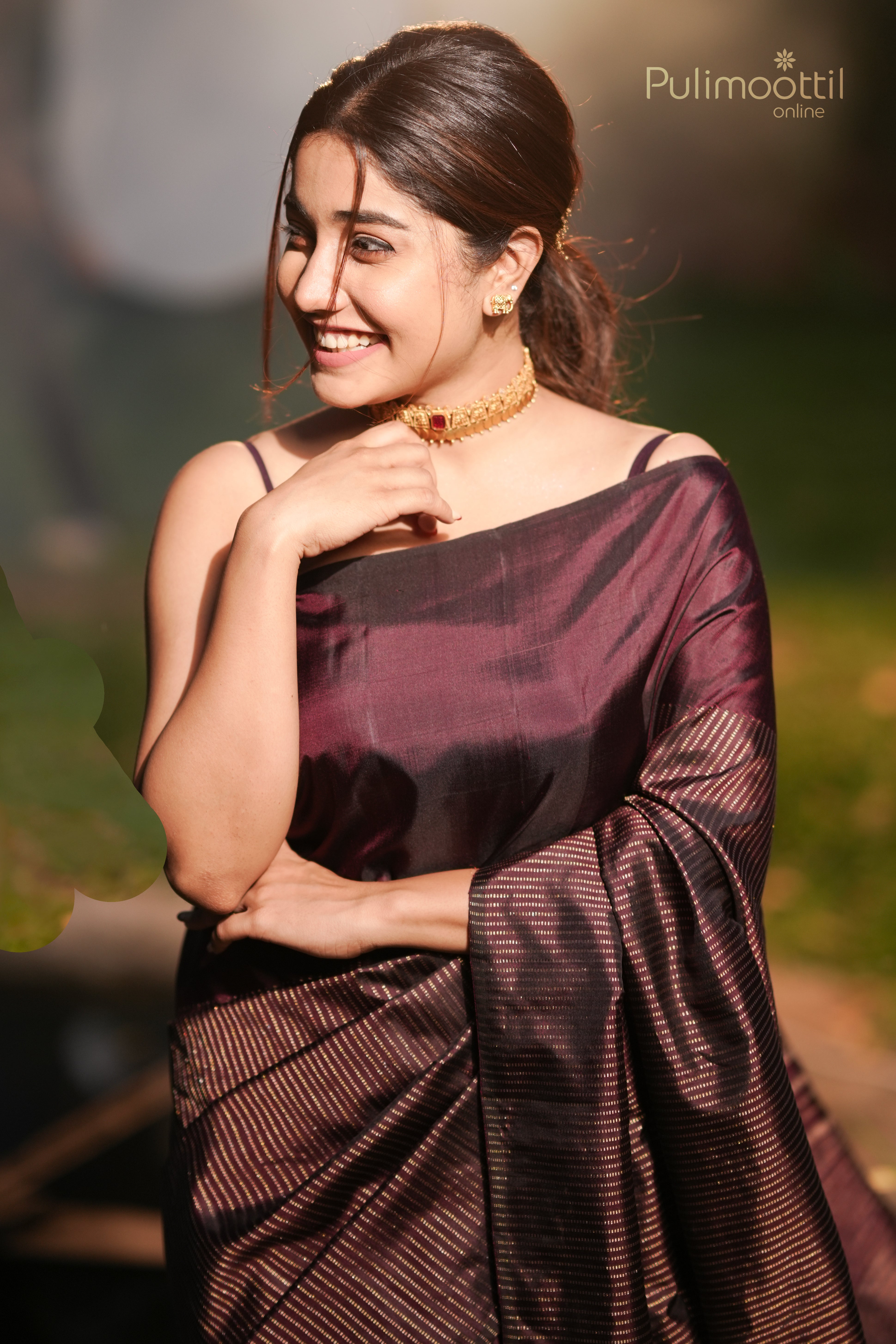 Purple Plum Colour Pure Kanchipuram Silk Saree