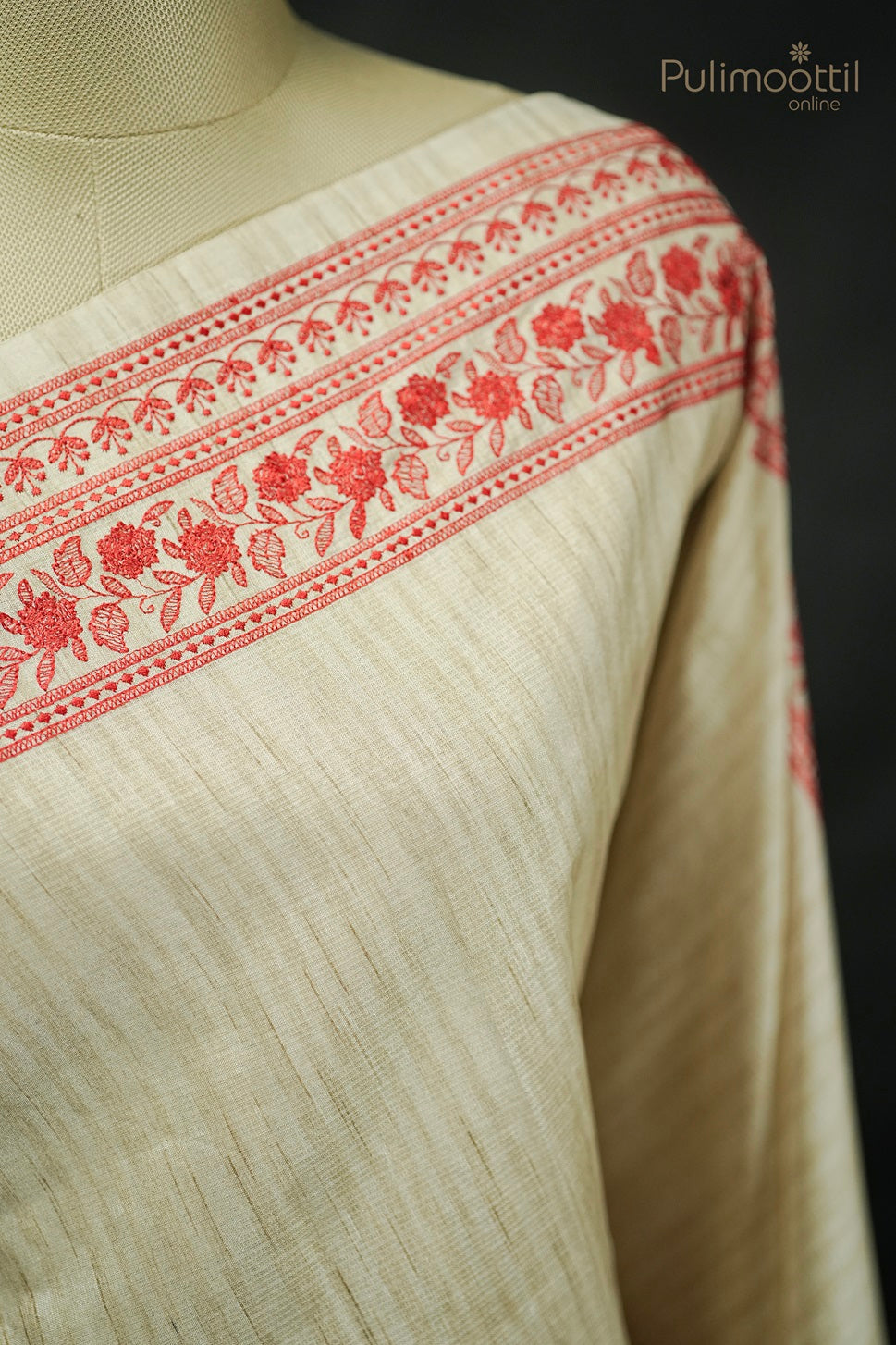 Ivory Colour Embroidery Fancy Saree
