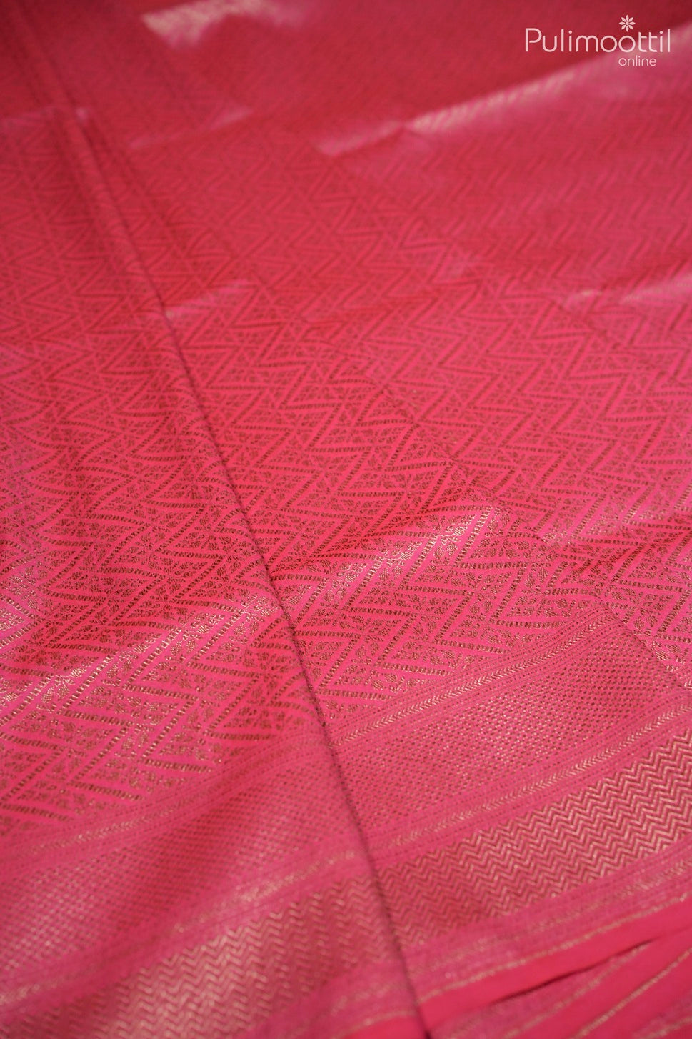 Rani pink color Banarasi saree