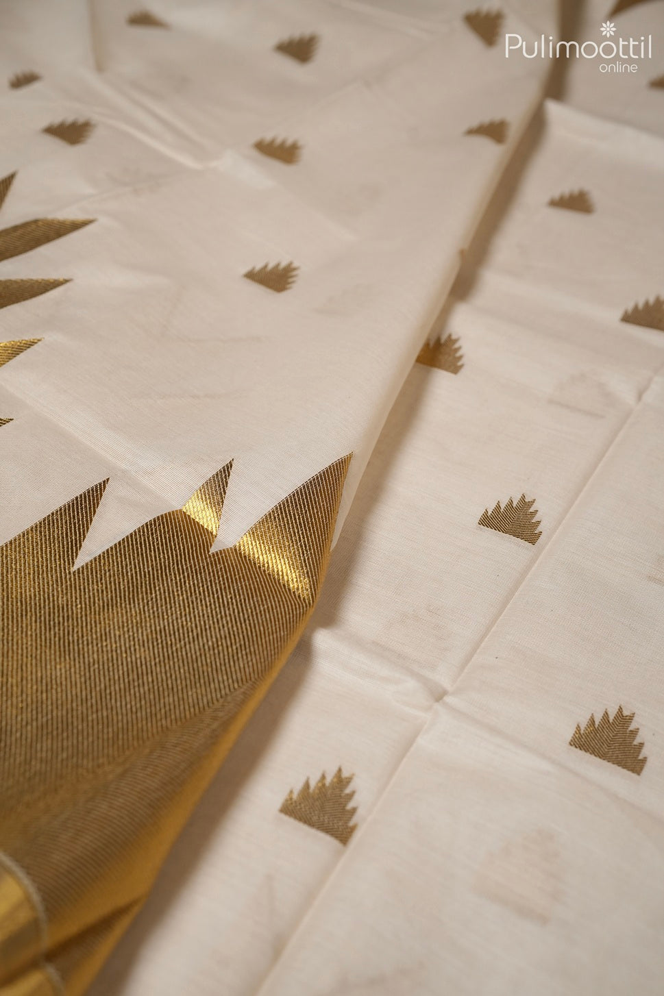 Kerala traditional golden tissue set saree