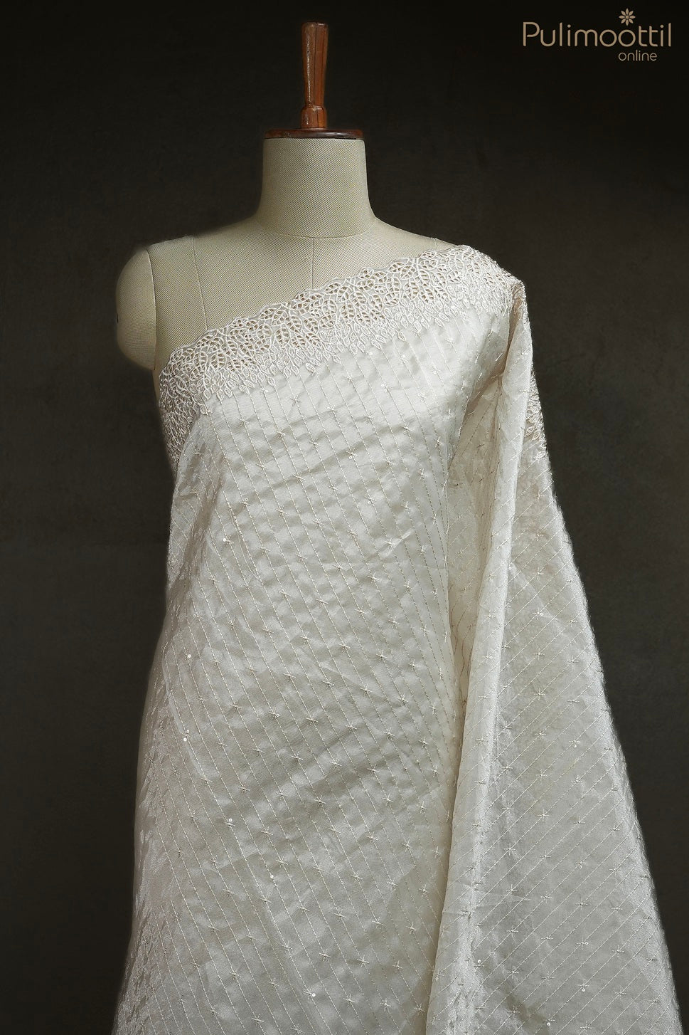 Ivory color tissue organza fancy saree