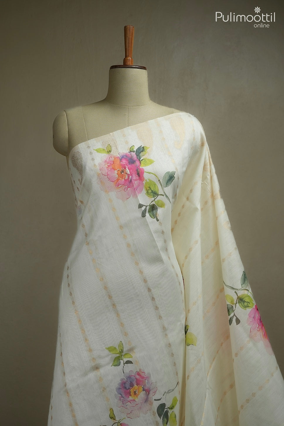 Off-white color traditional fancy saree