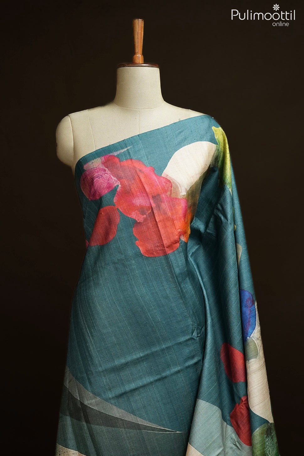 Multi color jute silk saree