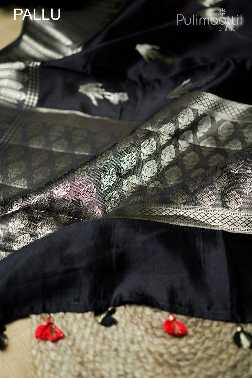 Black color Mango silk saree