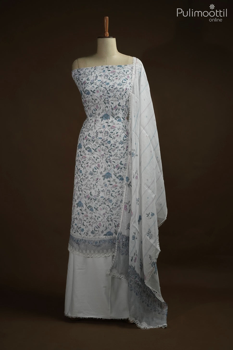 OFF WHITE LINEN UNSTITCHED SALWAR SET