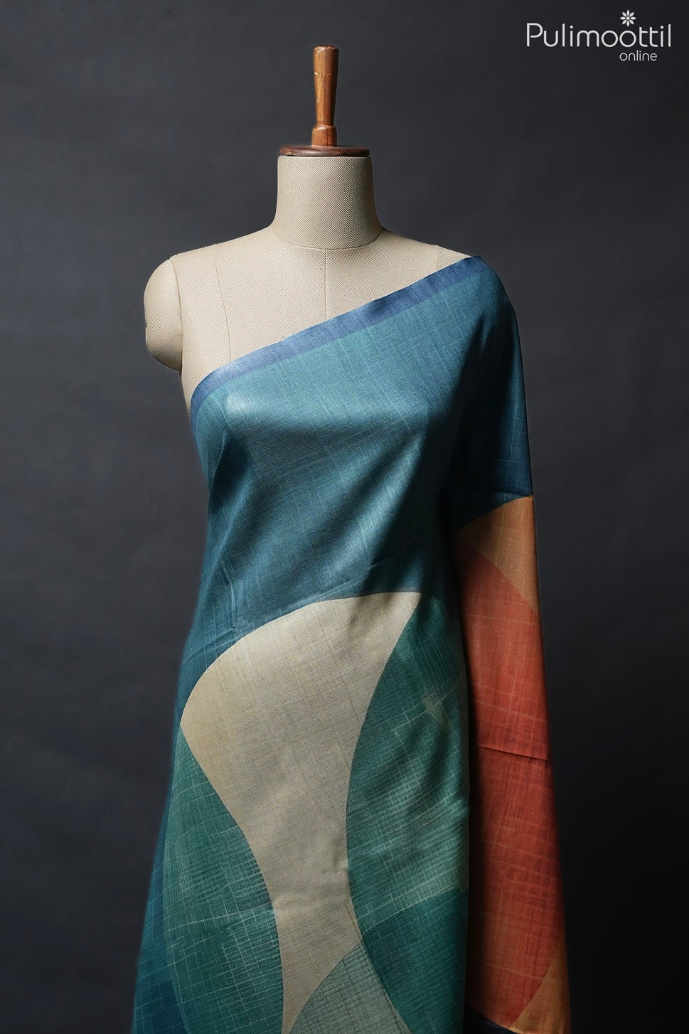 Multicolor Tussar silk saree