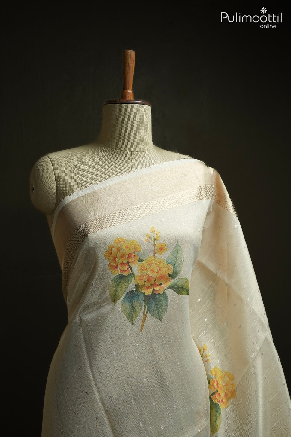 Golden tissue organza traditional saree
