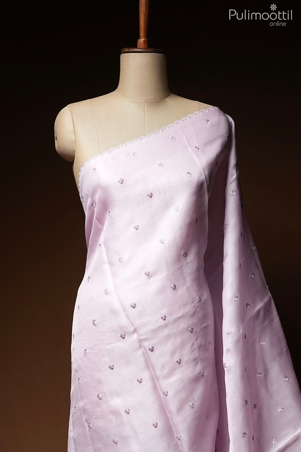 Lavender color organza saree