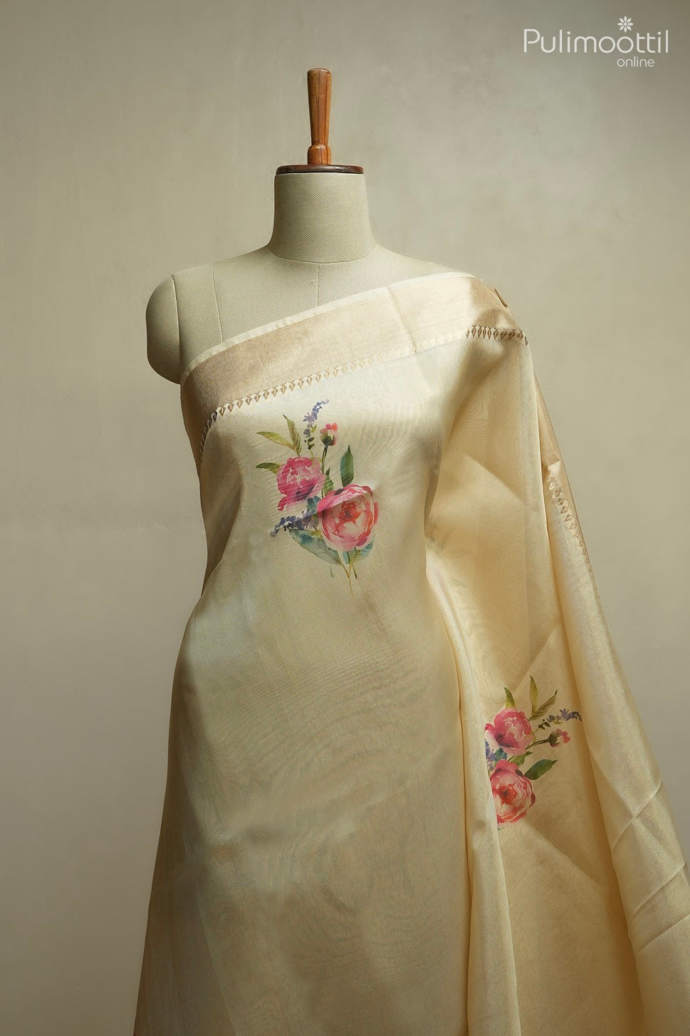 Golden tissue traditional fancy saree