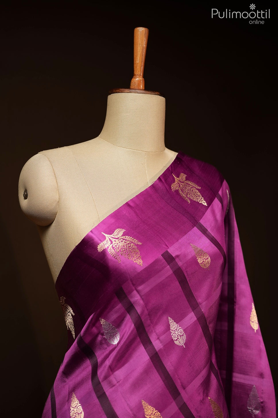 Magenta color Mango silk saree