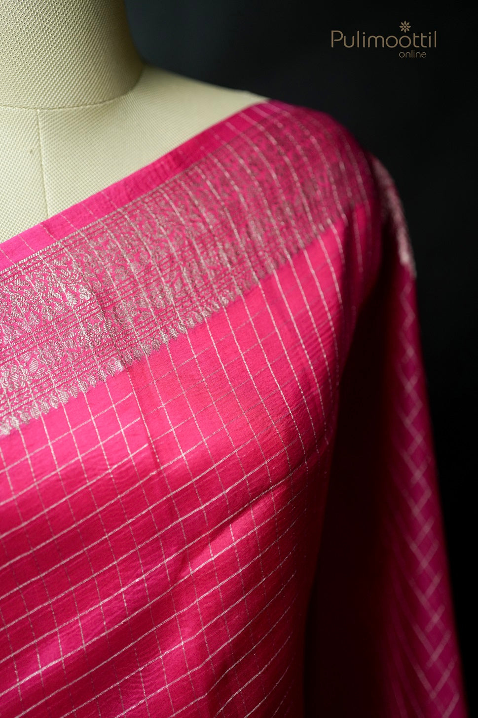 Pink Colour Organza Fancy Saree