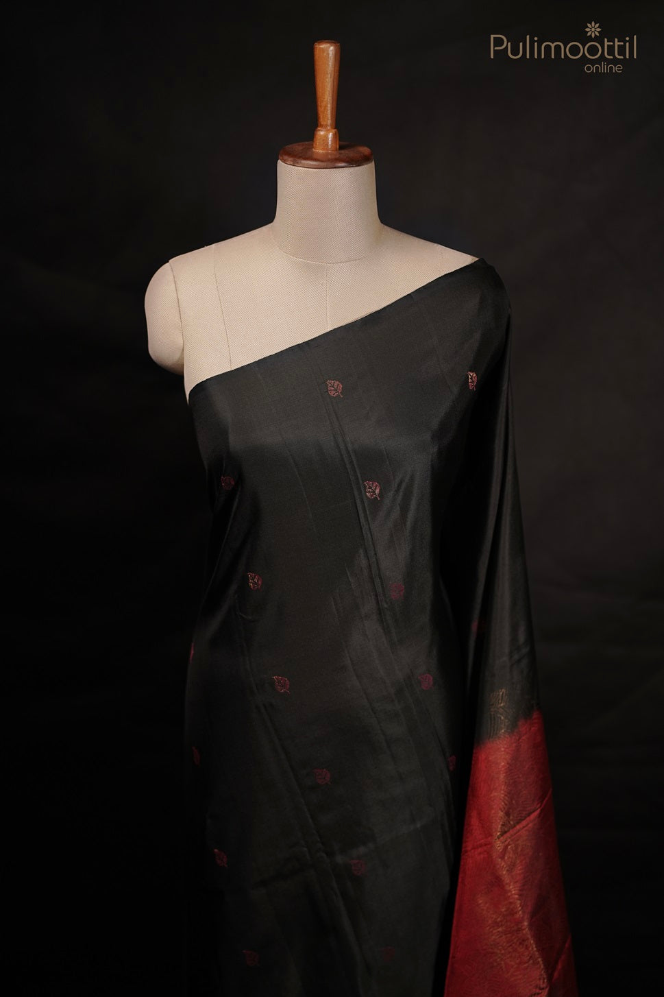 Black Colour Kanchipuram Soft Silk Saree
