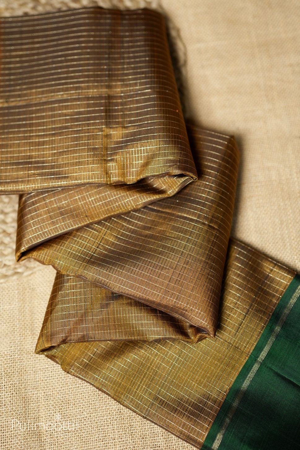 Caramel yellow-colored Kanchipuram soft silk saree