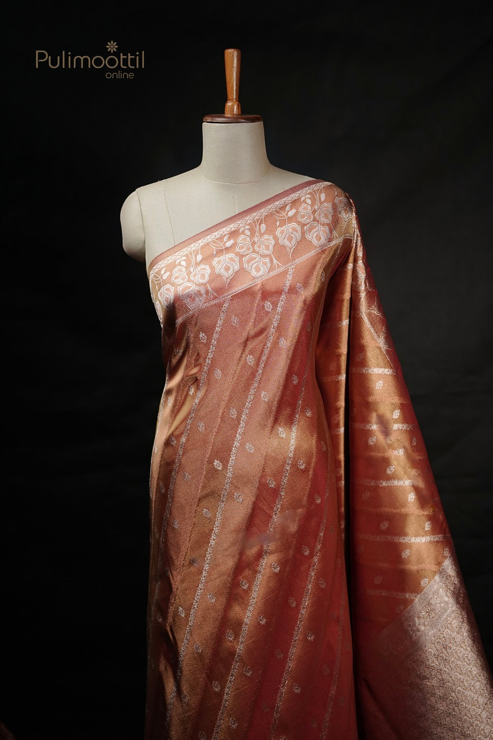 Red and Golden Tissue Banarasi Saree