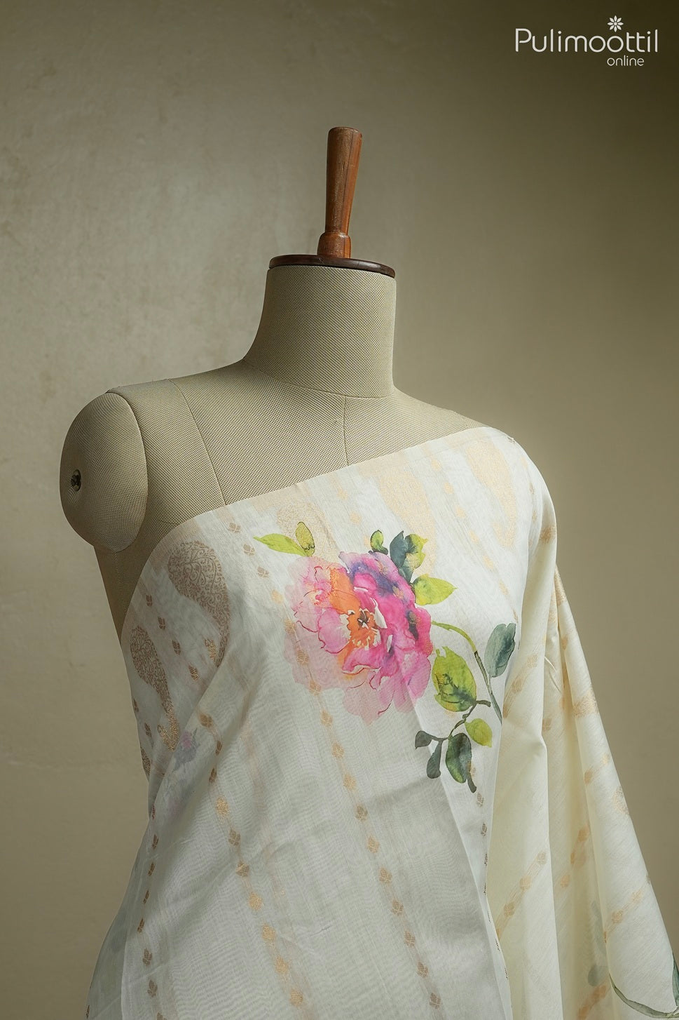 Off-white color traditional fancy saree