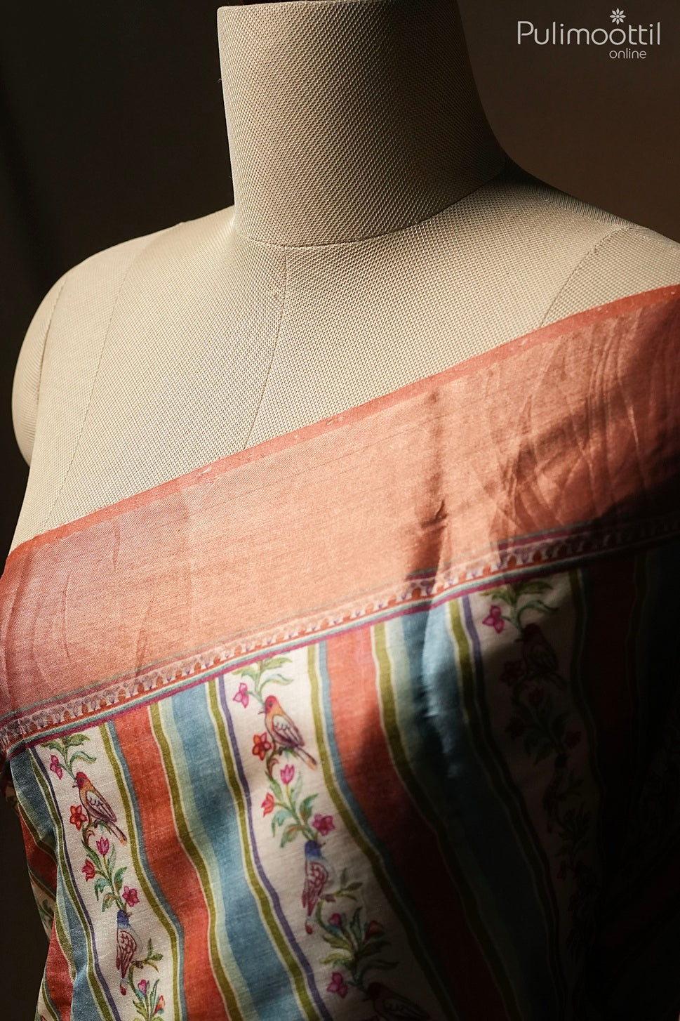 Multi color Tussar silk saree