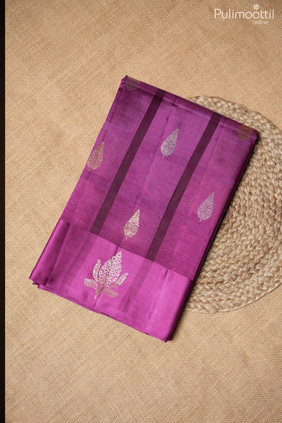 Magenta color Mango silk saree