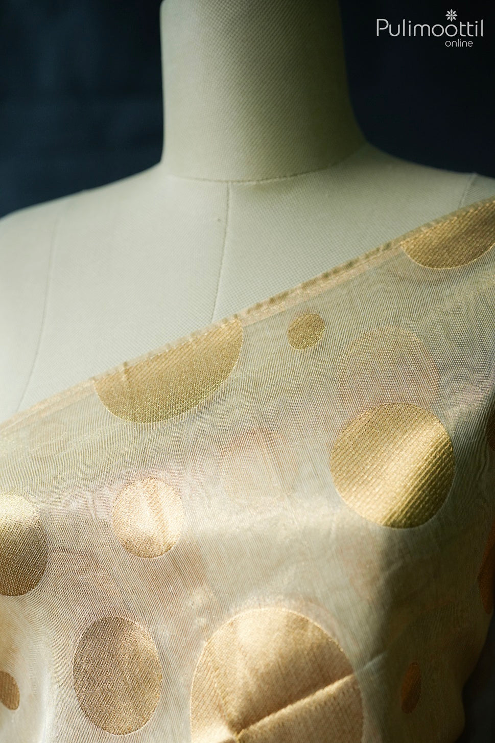 Golden tissue fancy saree