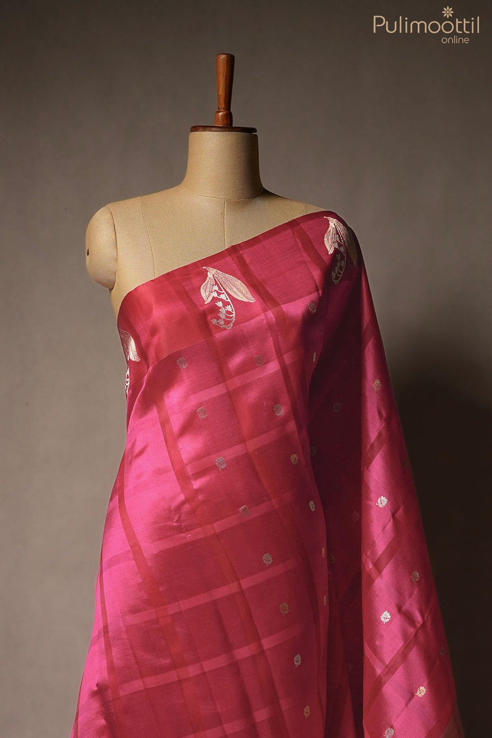 Rani pink color Mango silk saree