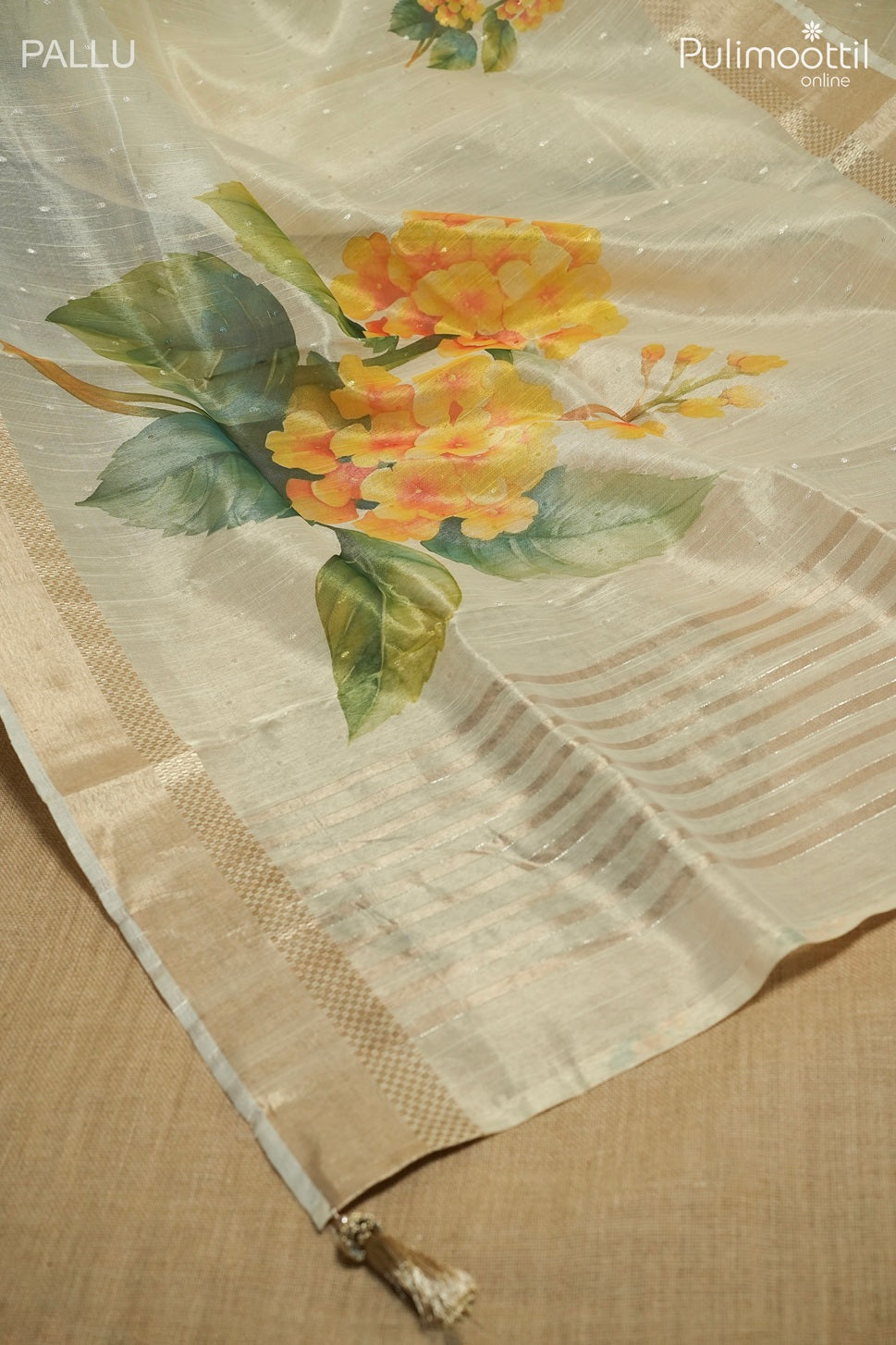 Golden tissue organza traditional saree