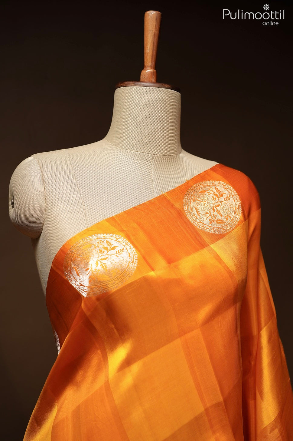 Mustard yellow color Mango silk saree