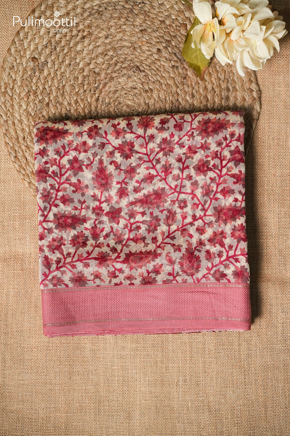 Ivory color Chanderi saree