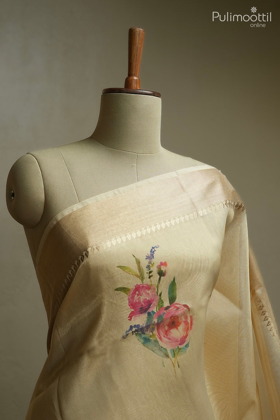 Golden tissue traditional fancy saree