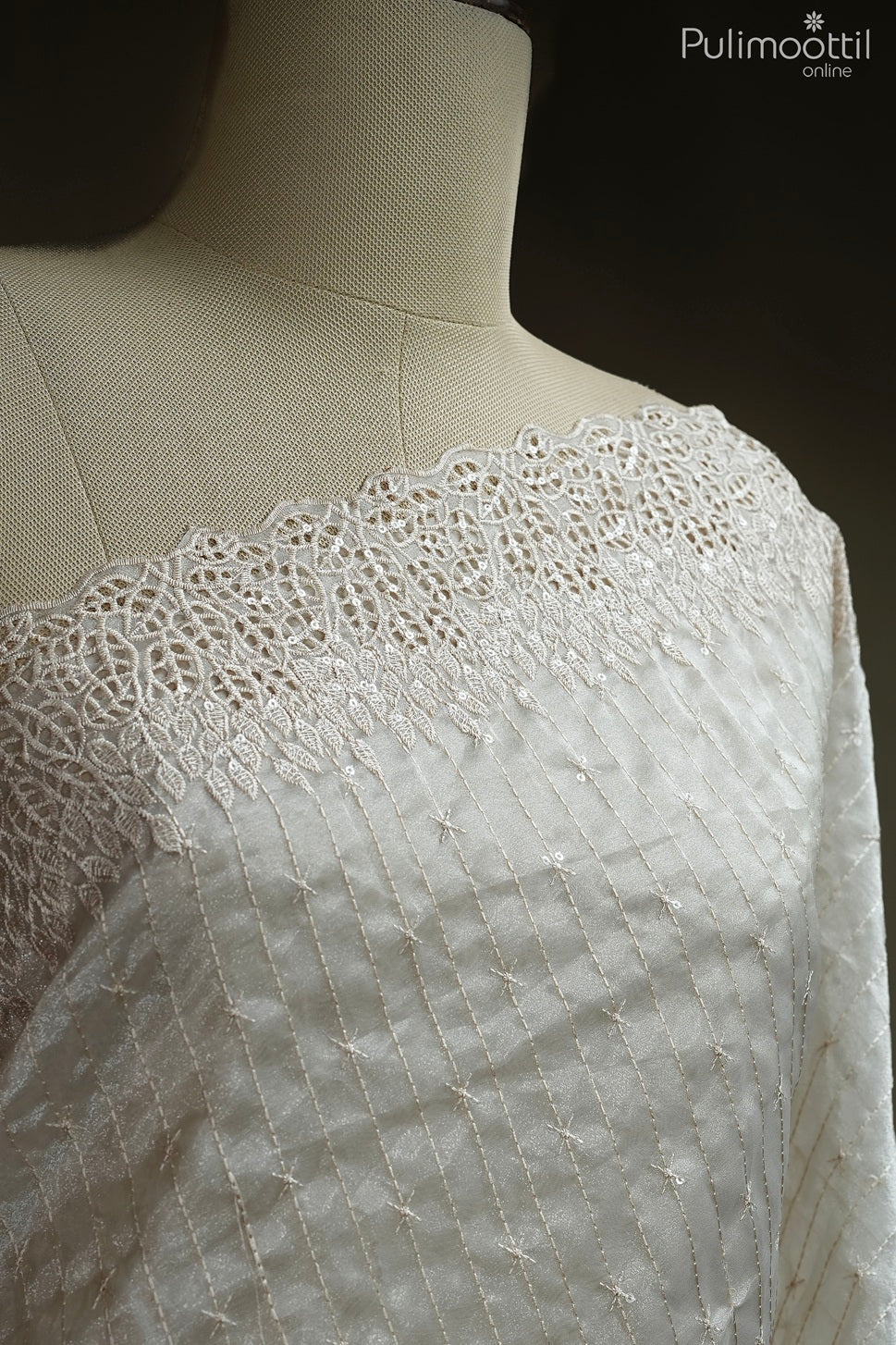 Ivory color tissue organza fancy saree