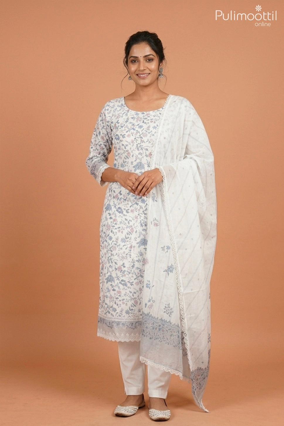 OFF WHITE LINEN UNSTITCHED SALWAR SET