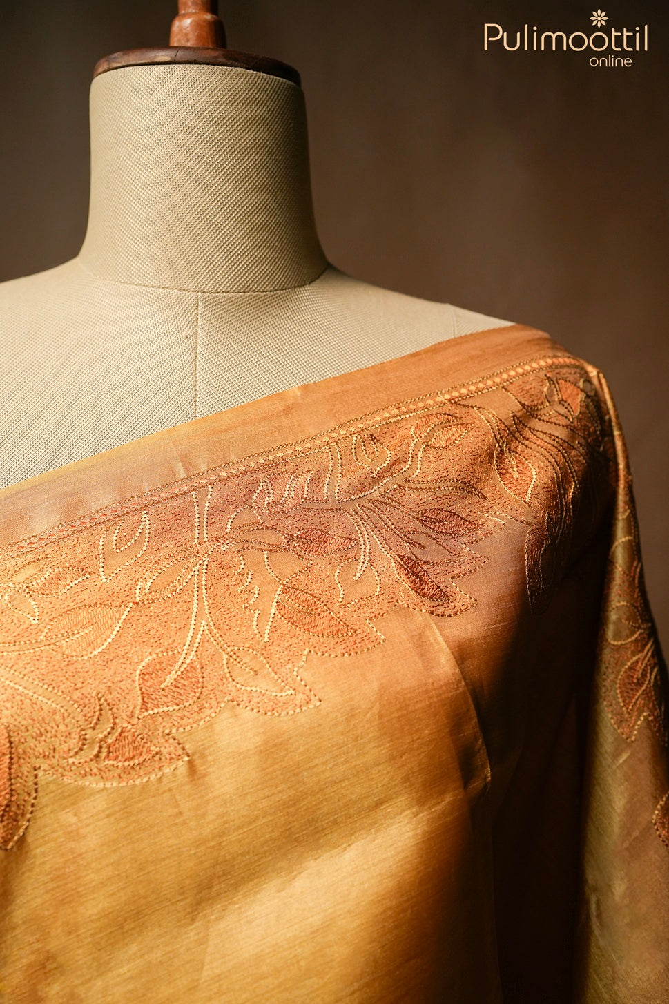 Golden yellow color Tussar silk saree