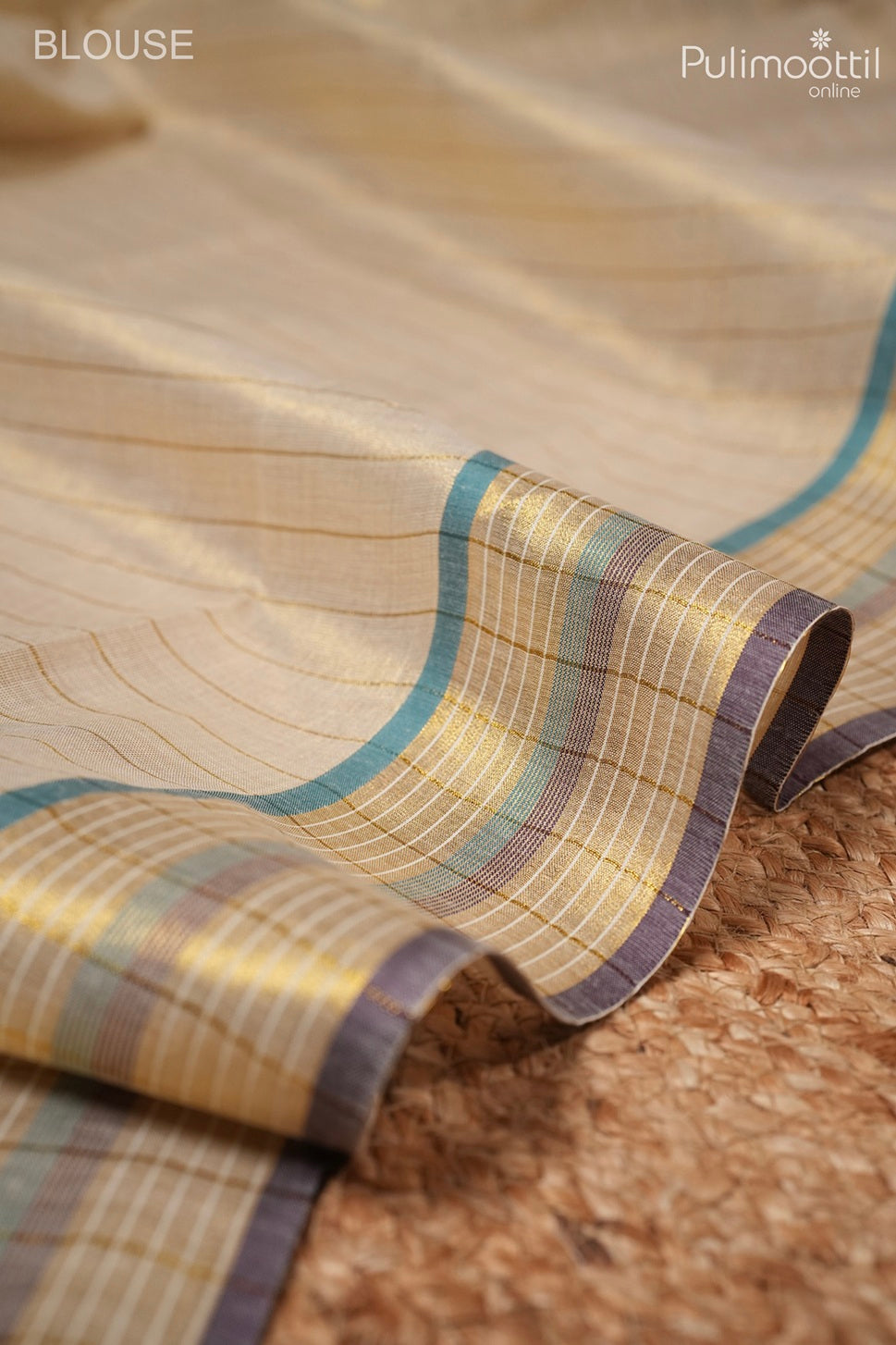Kerala traditional golden tissue set saree