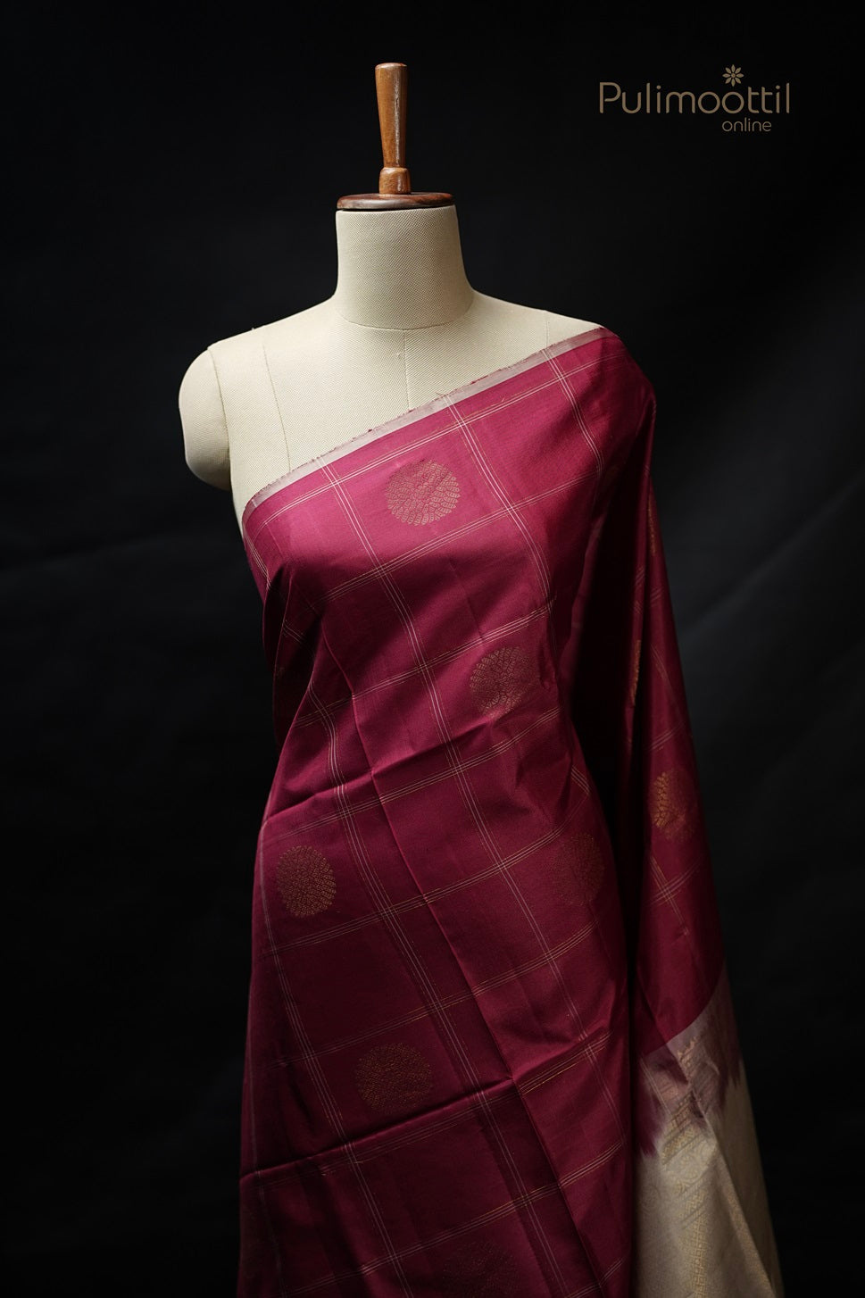Maroon Colour Kanchipuram Soft Silk Saree