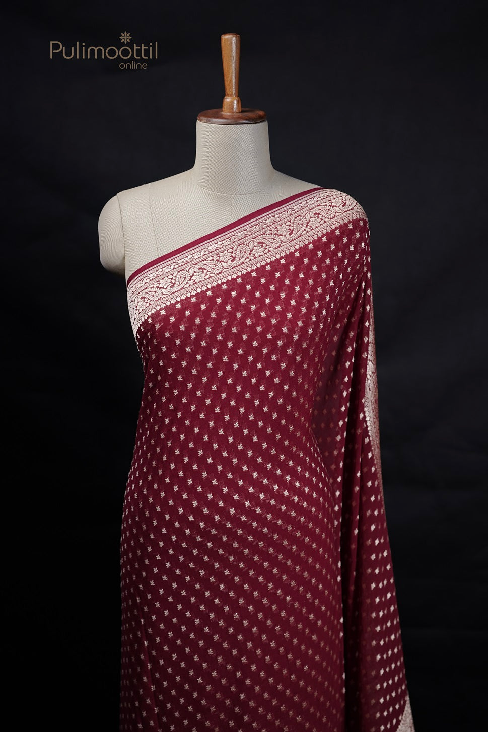 Maroon Colour Georgette Banarasi Saree