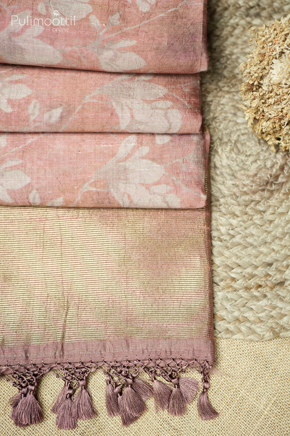 Dark Chikoo Shade Jute Silk Saree