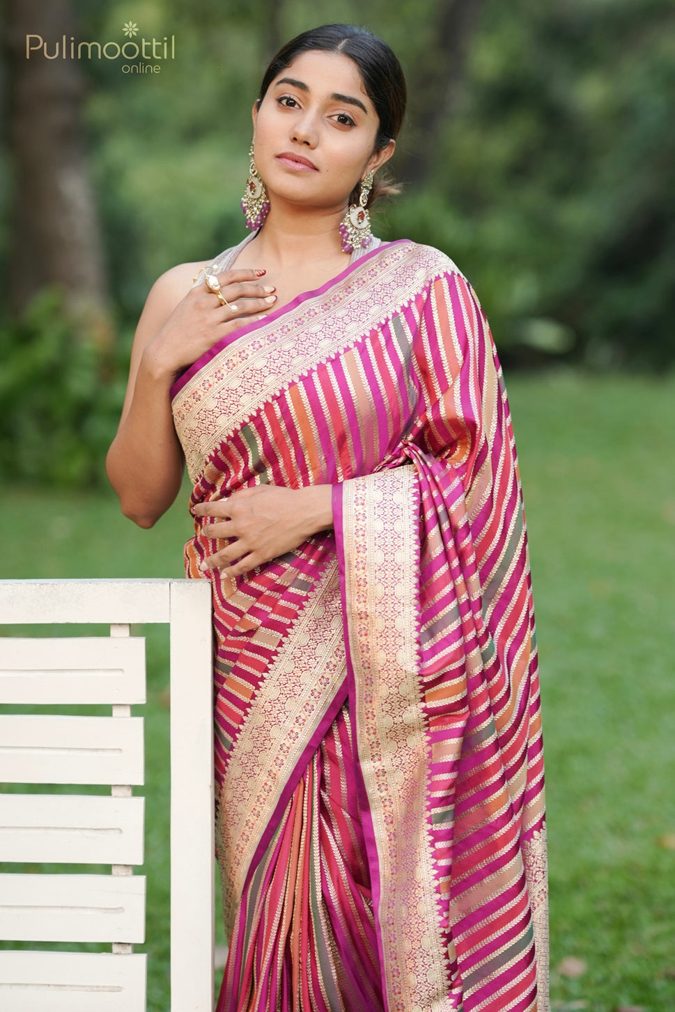 Multicolour Pure Banarasi Silk Saree