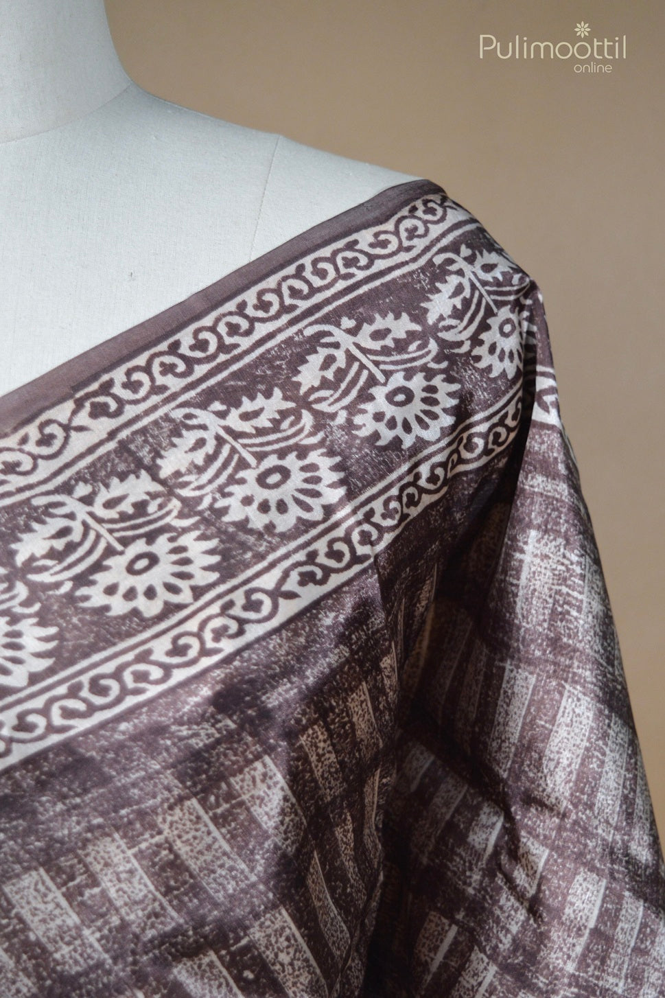 Coffee Colour Tussar Silk Saree