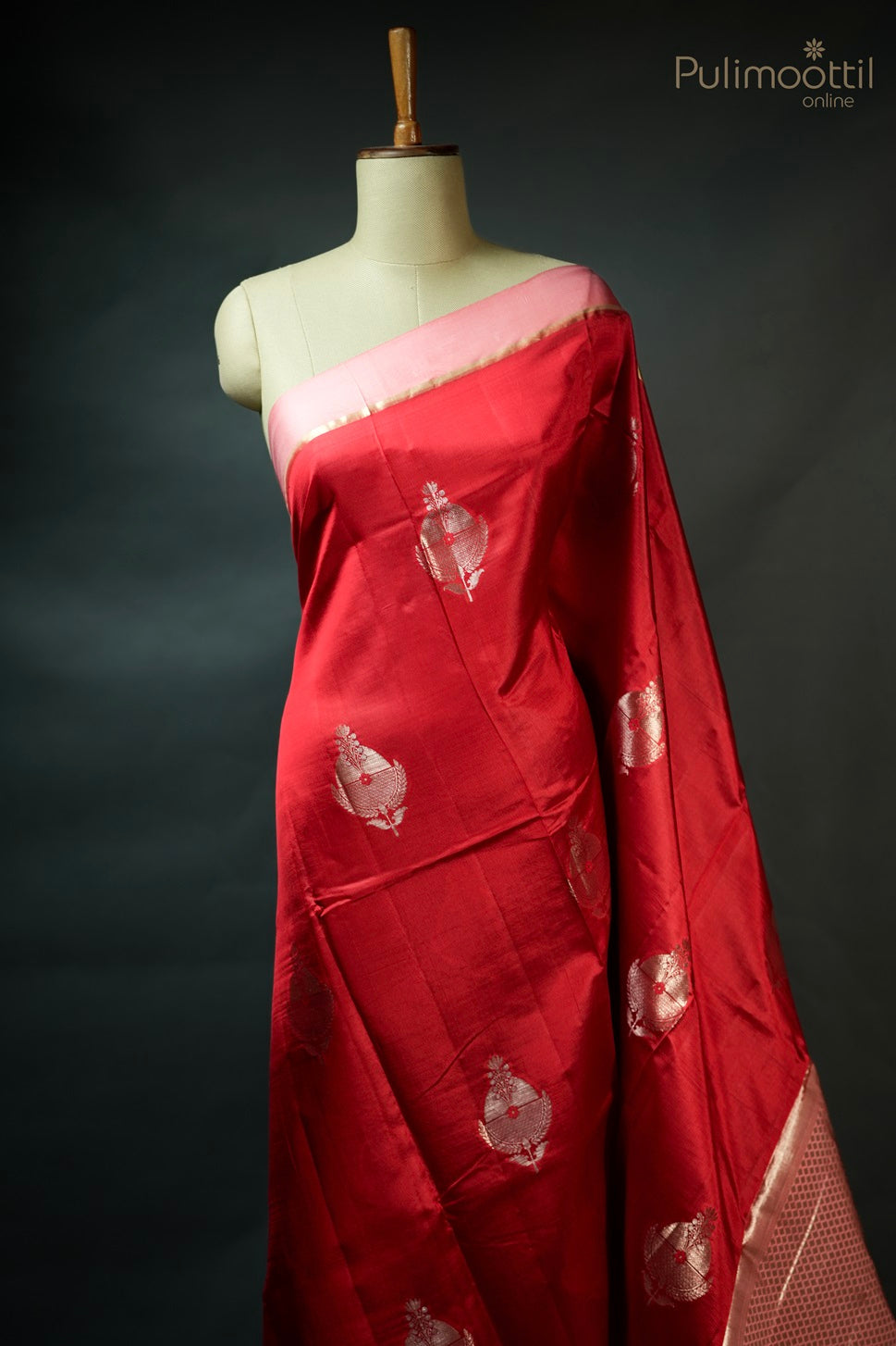 Red Colour Puna Silk Saree