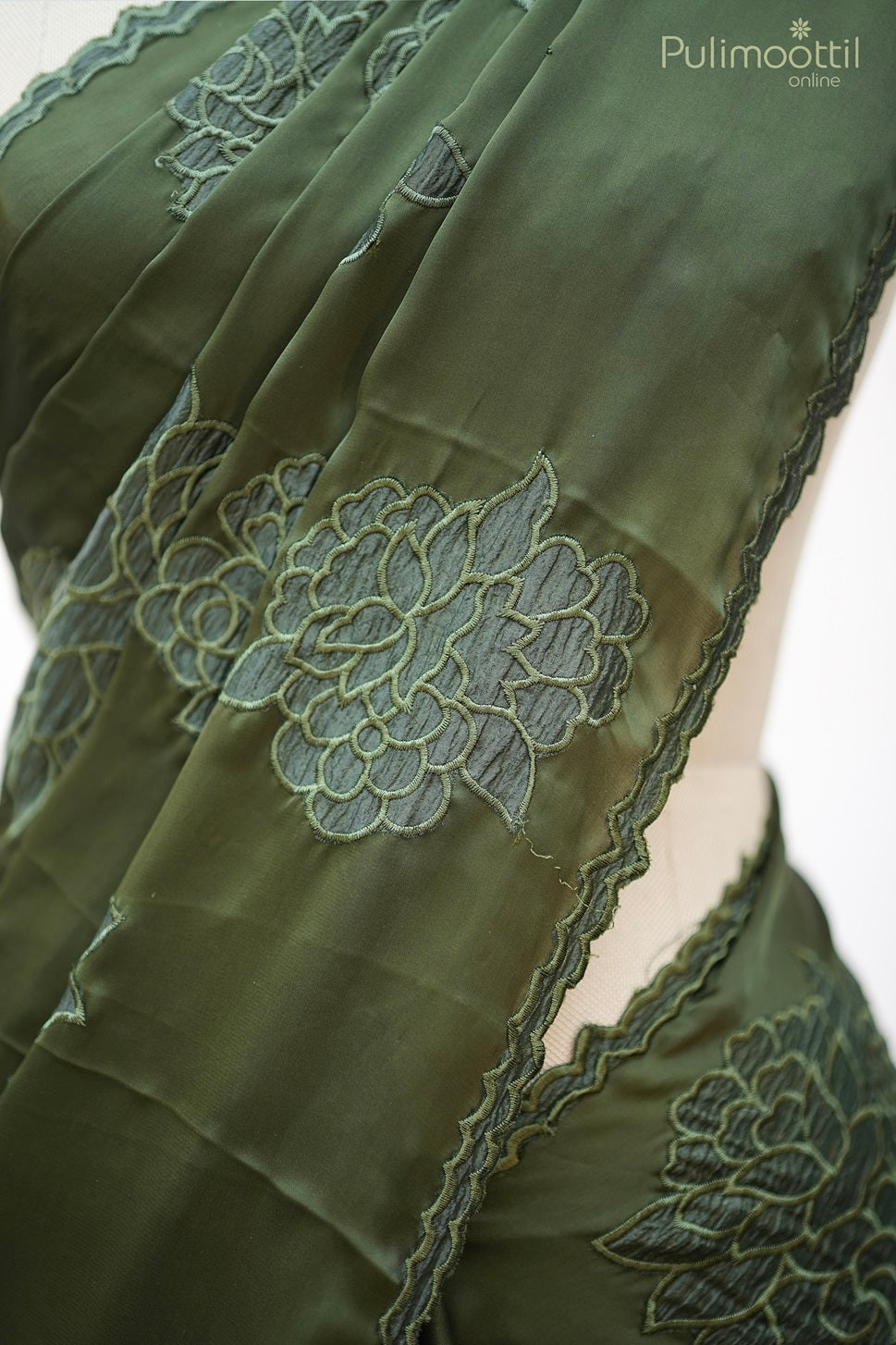 Green Colour  Satin Silk Saree