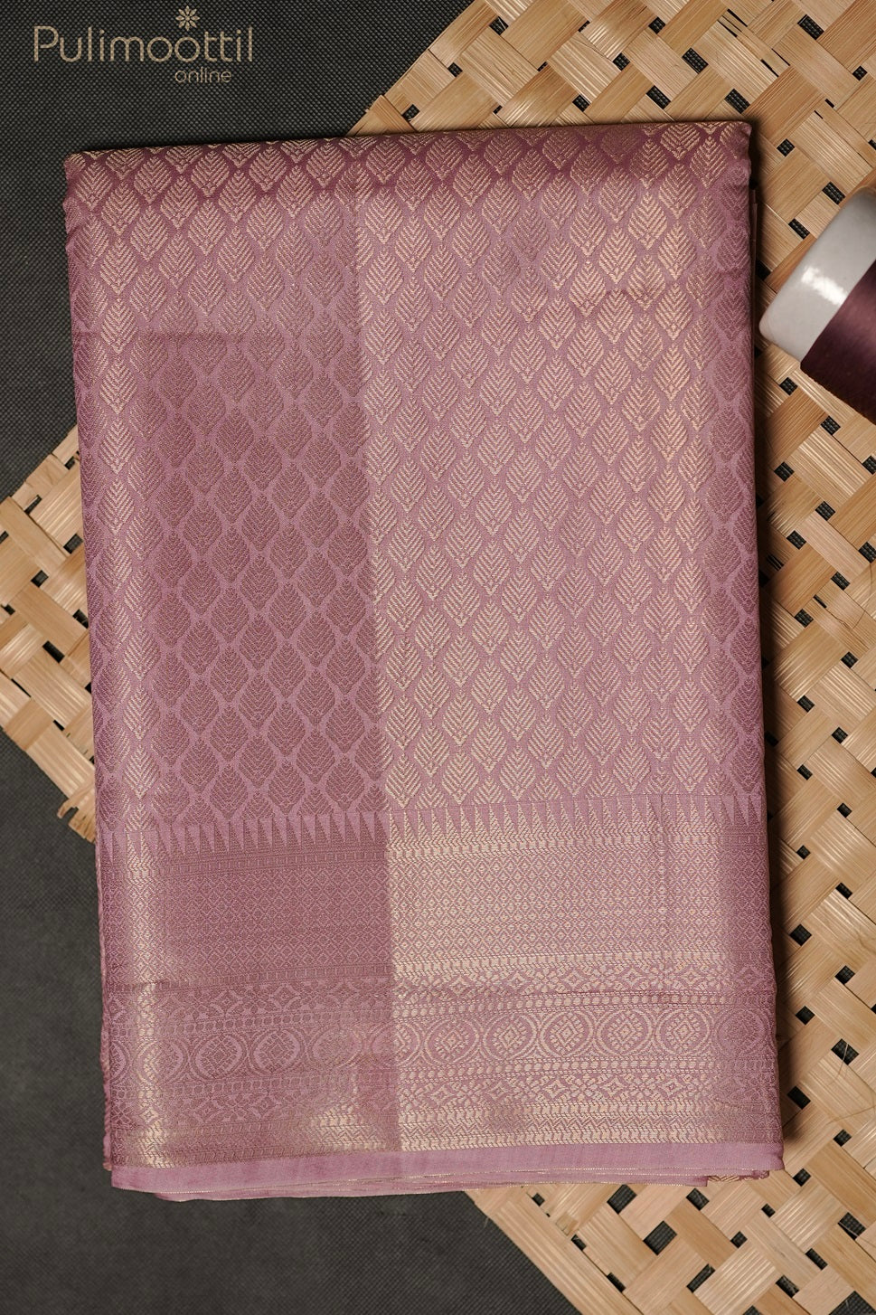 Peach Pink Colour Chiniya Silk Saree